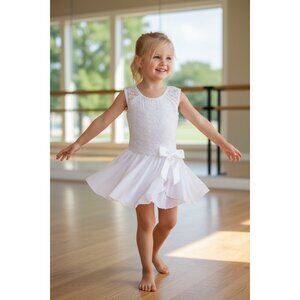 Little Stars White Ballet Tutu Dress Girls Size 4-6 Lace Dance Recital